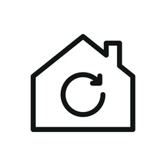 Poster - 	
House air circulation isolated icon, passive house system with heat recovery and energy saving vector icon with editable stroke