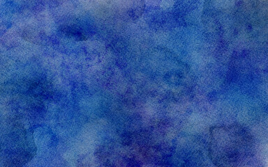 Aufkleber - Blue watercolor background with paper texture, vintage watercolor paint splash and stains in elegant blue