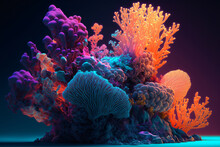 Colorful Exotic Coral Reef, Generative Ai
