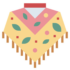 Sticker - shawl flat icon style