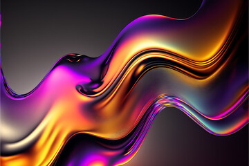 Wall Mural - texture Abstract fluid iridescent holographic neon curved wave in motion colorful background 3d render. Gradient design element for backgrounds, banners, wallpapers, posters and ...   texture hd ultra