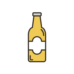 Wall Mural - Glass bottle of beer icon. High quality coloured vector illustration.