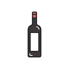 Wall Mural - A bottle of wine icon. High quality coloured vector illustration.