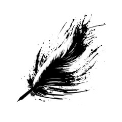 Pen in splashes black and white