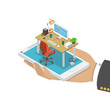 © TarikVision - Online job searching isometric flat .