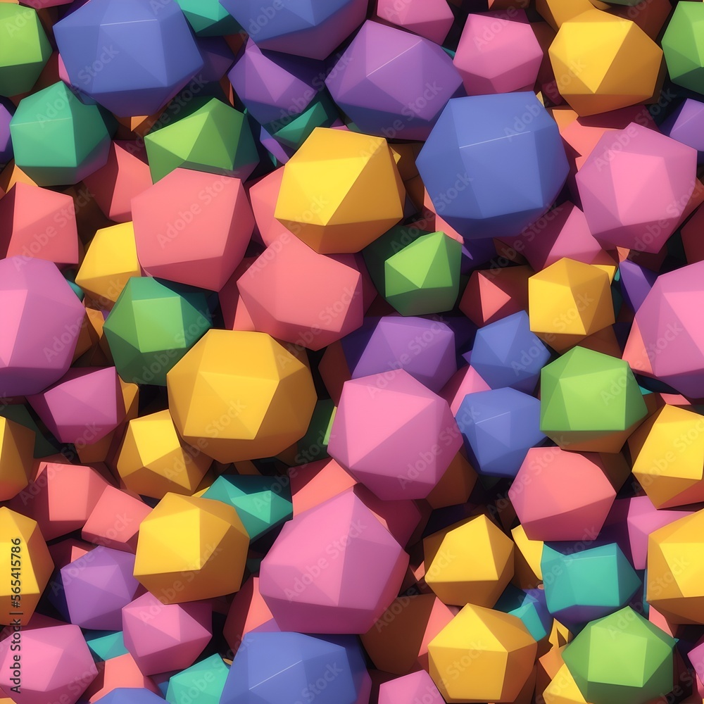 Seamless geometric 3d background with parametric shapes platonic ...