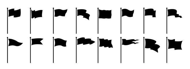 Poster - silhouette set icon flag for decoration graphic. vector illustration