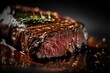 © www.freund-foto.de - Leckeres Rind Steak medium gebraten schön saftig und lecker. AI generativ