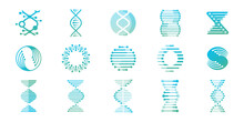 Icon Set Vector DNA Genetic Logo Design Template For Science Technology Logo Inspiration.