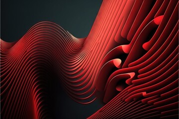 a red abstract background with wavy lines and curves on a black background with a red background and