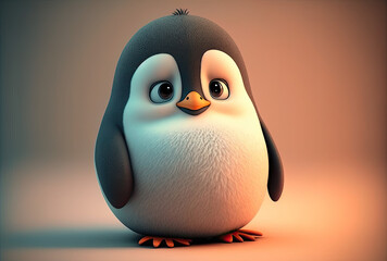 Poster - 3D Animation Cartoon Penguin