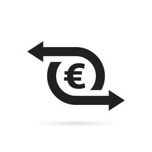 Easy Cash Flow Icon With Euro Black Symbol