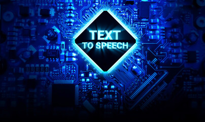Poster - Text to voice and speech concept background with futuristic and ai technology. Modern ai backdrop design