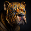 © Idea Inside - máscara, buldogue, de ouro, carnaval, Veneza, festa, celebração, disfarce, fantasia, mascarada, cara, rosto, detalhe