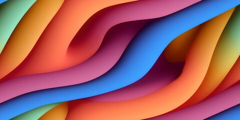 Smooth wave flowing rainbow gradient background 3D, liquid abstract wallpaper design. 