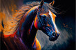 Koń malowany akrylową farbą