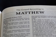 Title Page From The Book Of Matthew In The Bible For Faith, Christian, Hebrew, Israelite, History, Religion