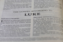 Title Page From The Book Of Luke In The Bible For Faith, Christian, Hebrew, Israelite, History, Religion