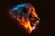 lion roar, fierce, concept , generative ai