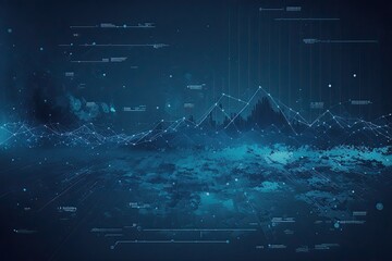 Business data analysis and analytics of customers insights with charts abstract blue background Vector illustration, generative ai