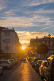 Fototapeta Uliczki - View of narrow streets of Ronda at sunset, southern Andalusia, Spain