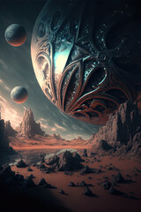 Wall Mural - alien planet in space