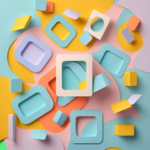 3d Render Abstract Multi Color Geometric Abstract Background With Squares