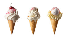 Isolated Ice-cream Cones . Generative AI
