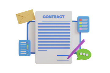 Poster - Contract 3D Illustration