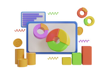 Aufkleber - pie chart 3d illustration