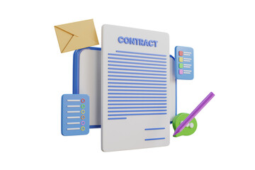 Poster - Contract 3D Illustration