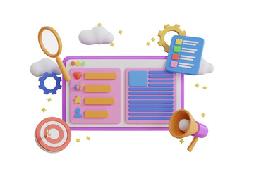 Poster - Digital Marketing 3D Illustration