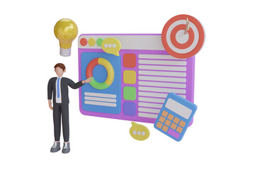 Aufkleber - data report 3d illustration
