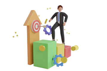 Poster - Business Achievement Analytics 3D Illustration