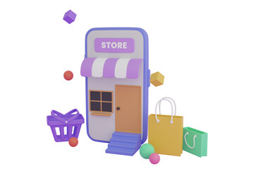 Poster - Online shopping application 3D Illustration