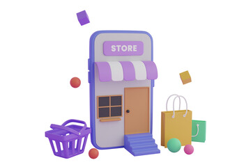 Poster - Online shopping application 3D Illustration