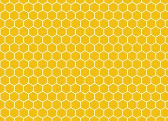  Banner with golden honeycomb. flat image of yellow honeycomb.Abstract geometric graphic   hexagon pattern background
