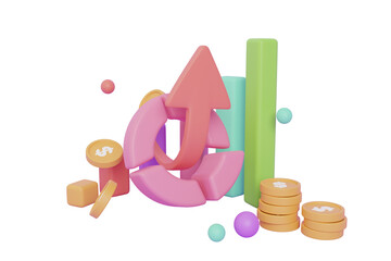 Poster - financial success and growth 3D Illustration