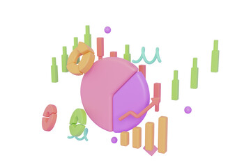 Aufkleber - finance chart 3d illustration