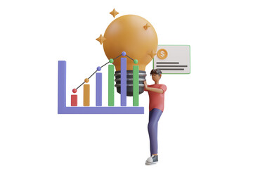 Poster - Business Idea Analysis 3D Illustration