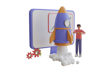 Poster - Business Startup 3D Illustration