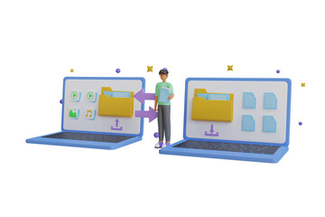 Poster - Cloud Backup Storage 3D Illustration