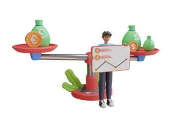 Poster - Economic Balance 3D Illustration