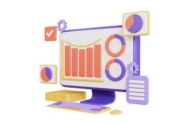 Poster - Market Analytics 3D Illustration