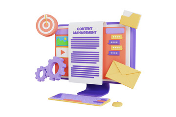 Poster - Content Marketing 3D Illustration