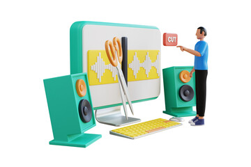 Poster - Character Editing podcast 3D Illustration