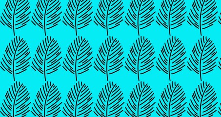  Leaves pattern with blue background 