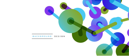 Poster - Line points connections geometric abstract background. Circles connected by lines. Trendy techno business template for wallpaper, banner, background or landing