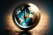 © jr-art - a compass with the earth in the middle. Generative AI