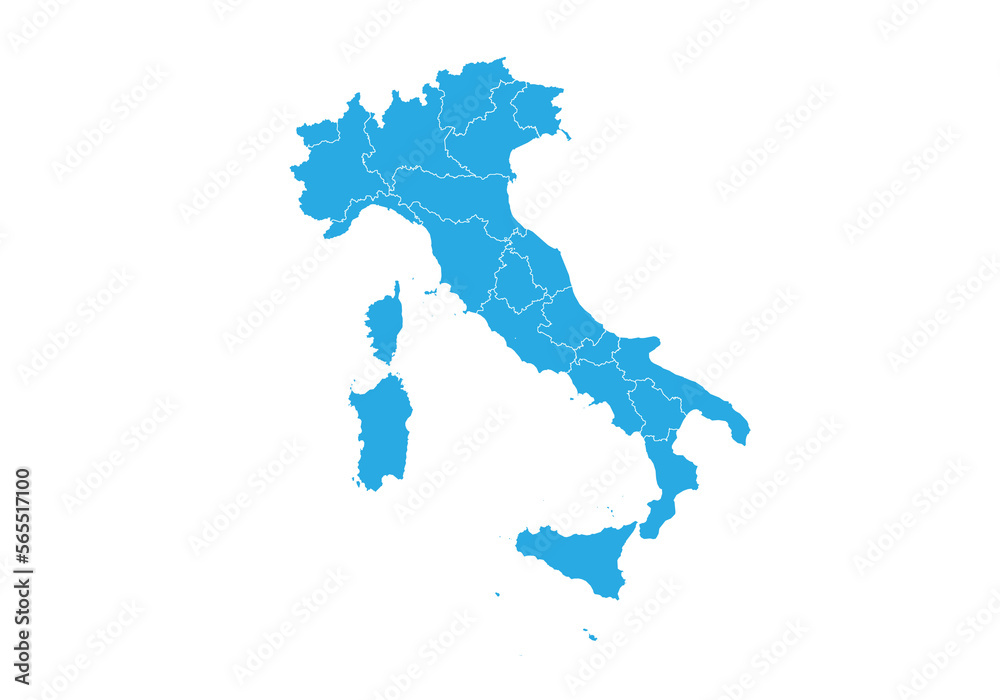 italy map. High detailed blue map of italy on PNG transparent ...